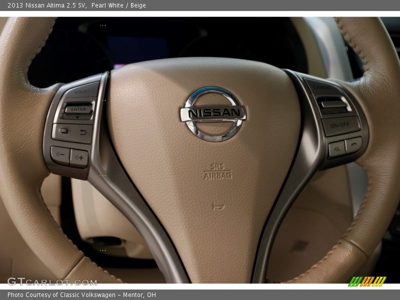 Pearl White / Beige 2013 Nissan Altima 2.5 SV