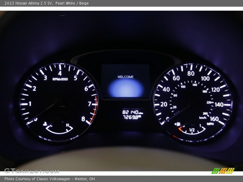 Pearl White / Beige 2013 Nissan Altima 2.5 SV