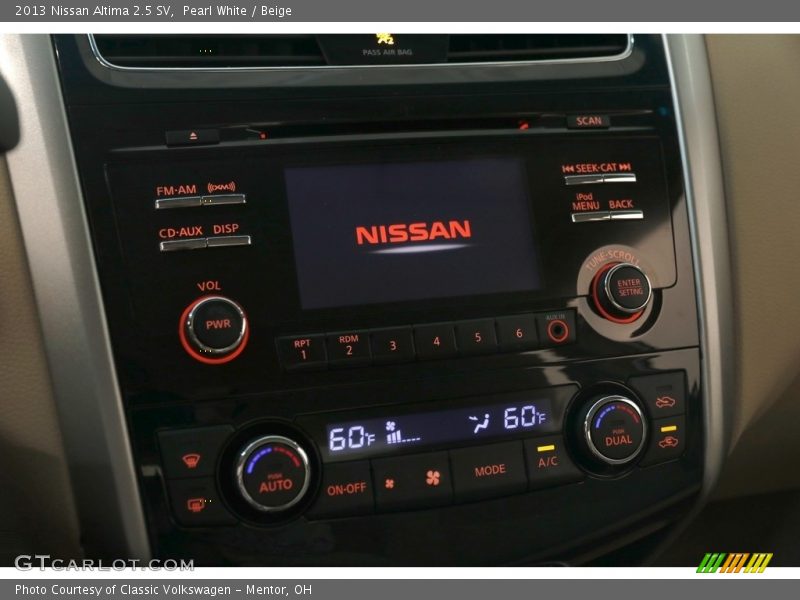 Pearl White / Beige 2013 Nissan Altima 2.5 SV