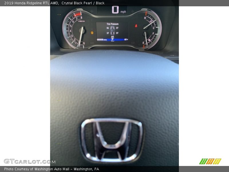 Crystal Black Pearl / Black 2019 Honda Ridgeline RTL AWD
