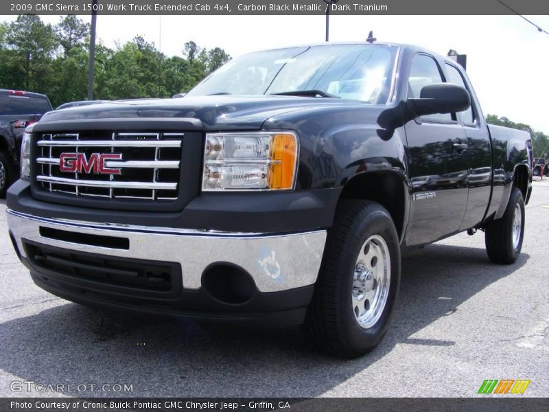 Carbon Black Metallic / Dark Titanium 2009 GMC Sierra 1500 Work Truck Extended Cab 4x4