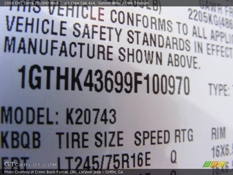 Summit White / Dark Titanium 2009 GMC Sierra 2500HD Work Truck Crew Cab 4x4