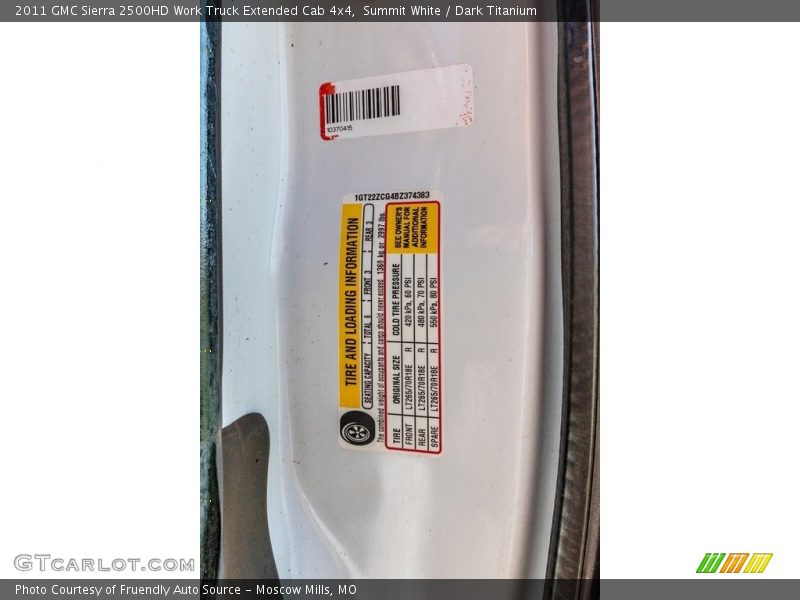 Summit White / Dark Titanium 2011 GMC Sierra 2500HD Work Truck Extended Cab 4x4