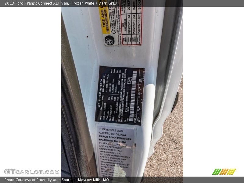 Frozen White / Dark Gray 2013 Ford Transit Connect XLT Van