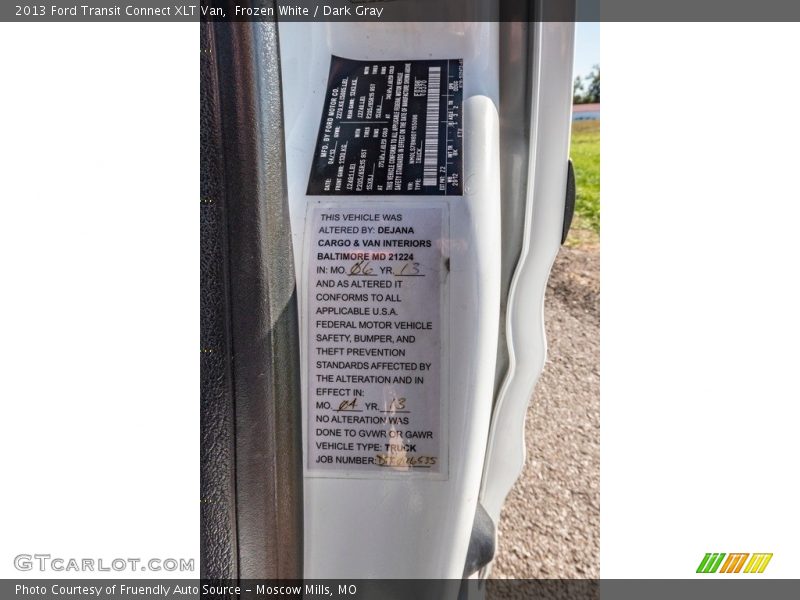 Frozen White / Dark Gray 2013 Ford Transit Connect XLT Van