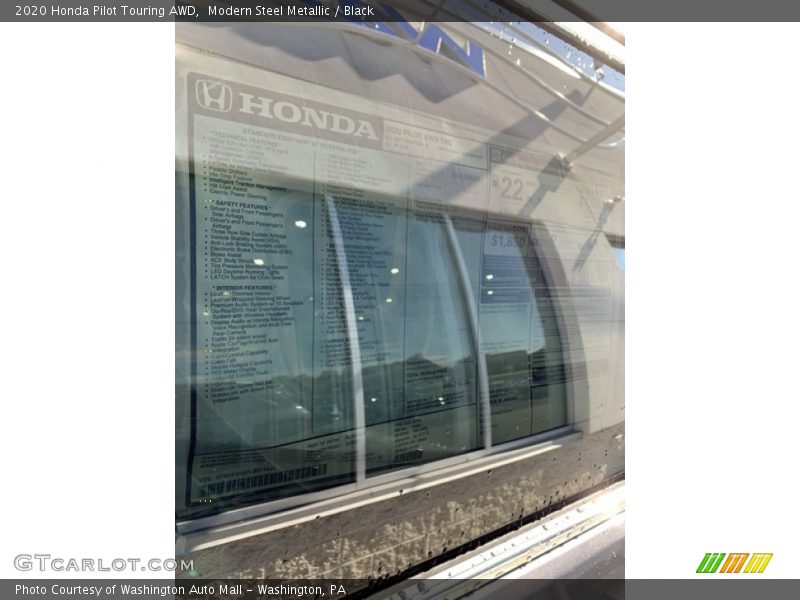 Modern Steel Metallic / Black 2020 Honda Pilot Touring AWD