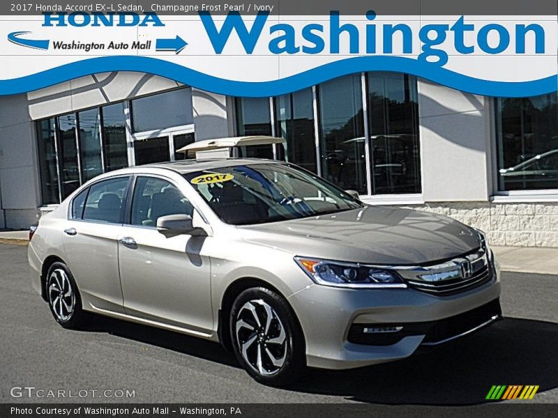 Champagne Frost Pearl / Ivory 2017 Honda Accord EX-L Sedan