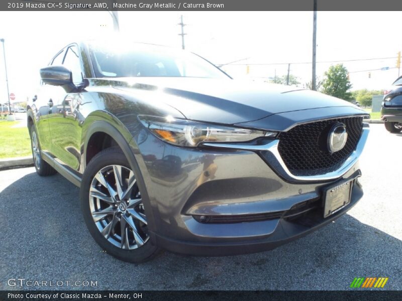 Machine Gray Metallic / Caturra Brown 2019 Mazda CX-5 Signature AWD