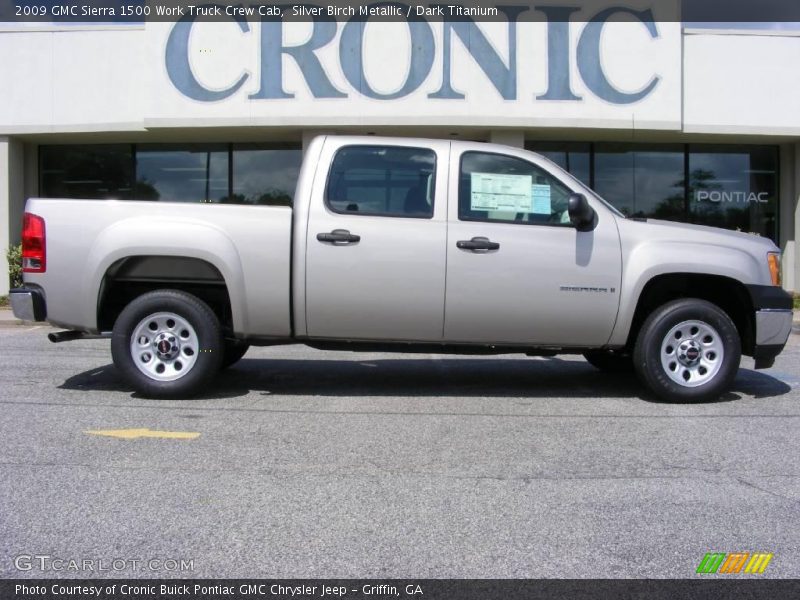 Silver Birch Metallic / Dark Titanium 2009 GMC Sierra 1500 Work Truck Crew Cab
