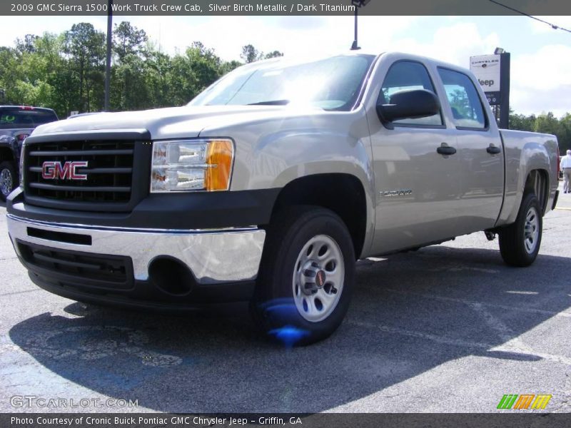 Silver Birch Metallic / Dark Titanium 2009 GMC Sierra 1500 Work Truck Crew Cab
