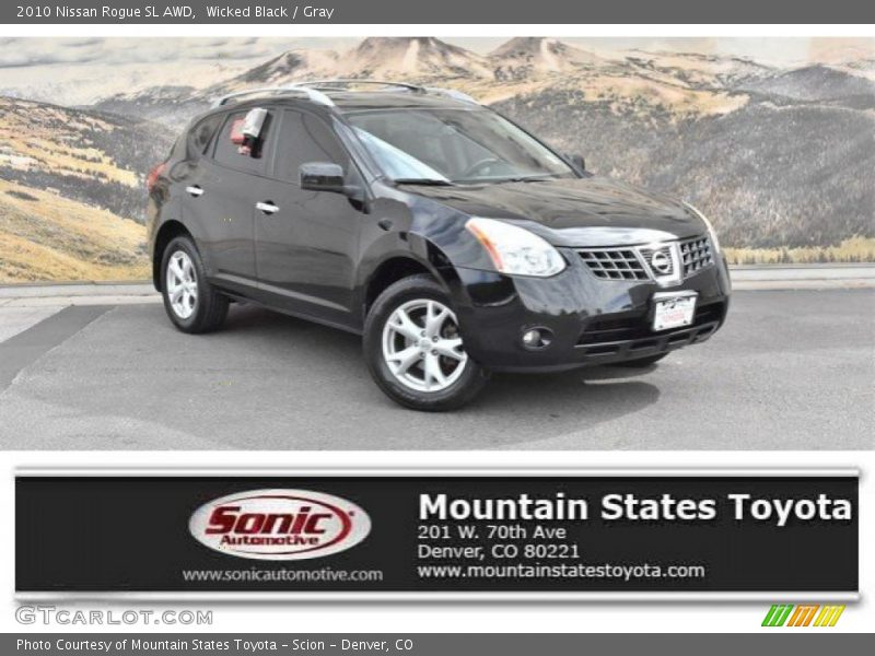 Wicked Black / Gray 2010 Nissan Rogue SL AWD