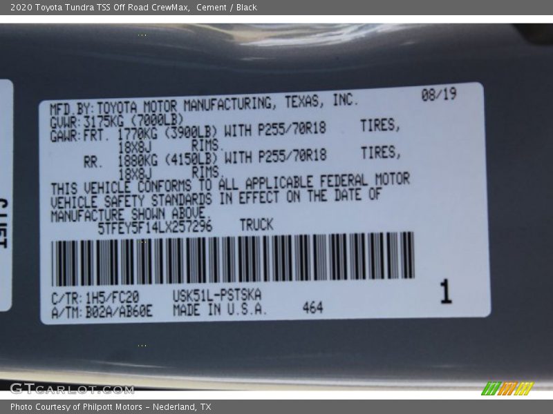 Cement / Black 2020 Toyota Tundra TSS Off Road CrewMax