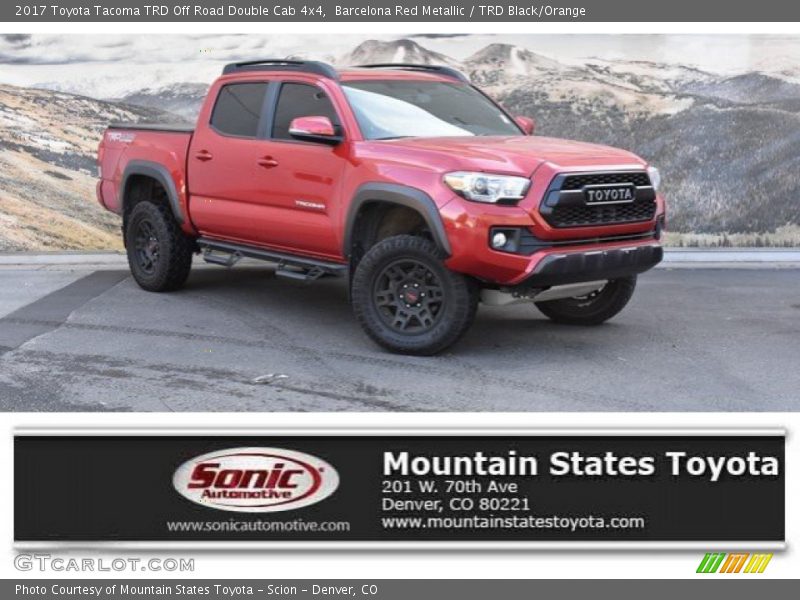 Barcelona Red Metallic / TRD Black/Orange 2017 Toyota Tacoma TRD Off Road Double Cab 4x4