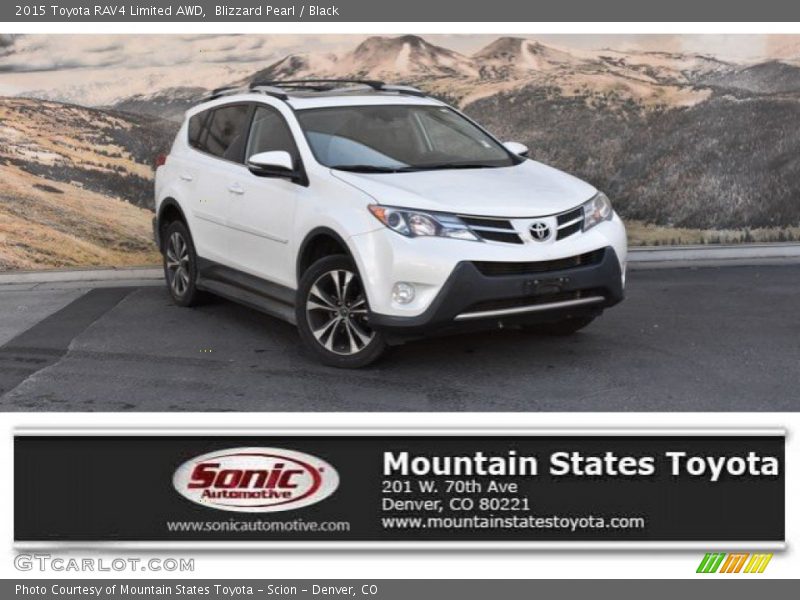 Blizzard Pearl / Black 2015 Toyota RAV4 Limited AWD