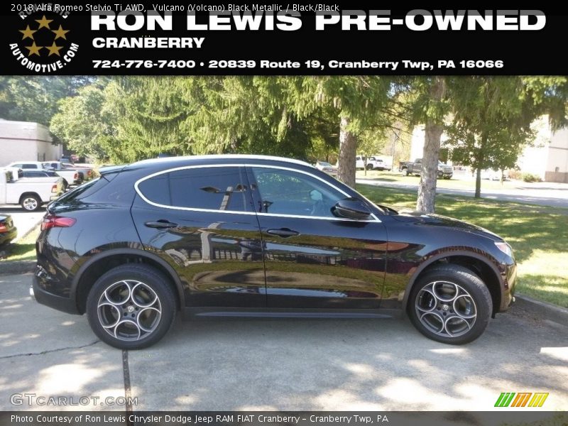 Vulcano (Volcano) Black Metallic / Black/Black 2018 Alfa Romeo Stelvio Ti AWD