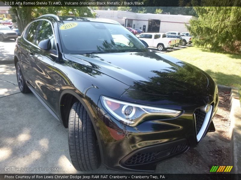 Vulcano (Volcano) Black Metallic / Black/Black 2018 Alfa Romeo Stelvio Ti AWD