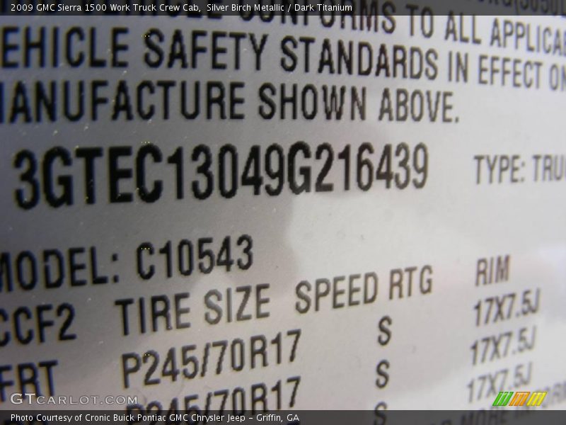 Silver Birch Metallic / Dark Titanium 2009 GMC Sierra 1500 Work Truck Crew Cab