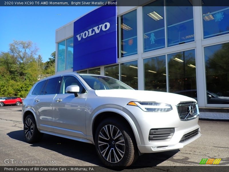 Bright Silver Metallic / Blond 2020 Volvo XC90 T6 AWD Momentum