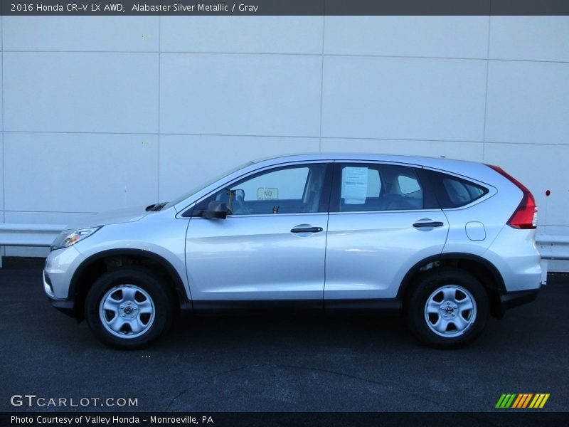Alabaster Silver Metallic / Gray 2016 Honda CR-V LX AWD