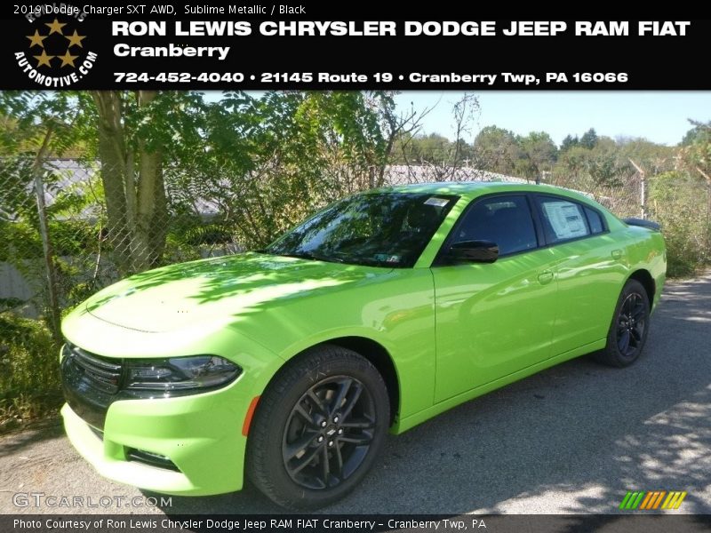 Sublime Metallic / Black 2019 Dodge Charger SXT AWD