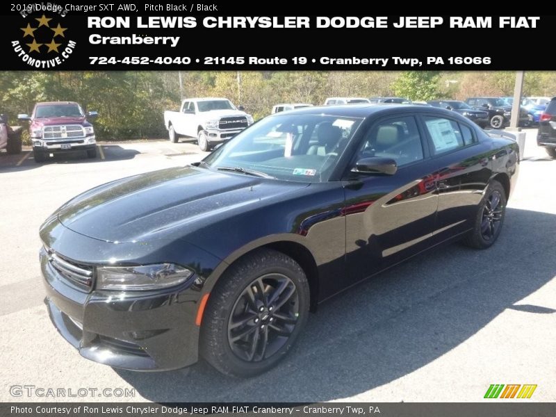 Pitch Black / Black 2019 Dodge Charger SXT AWD