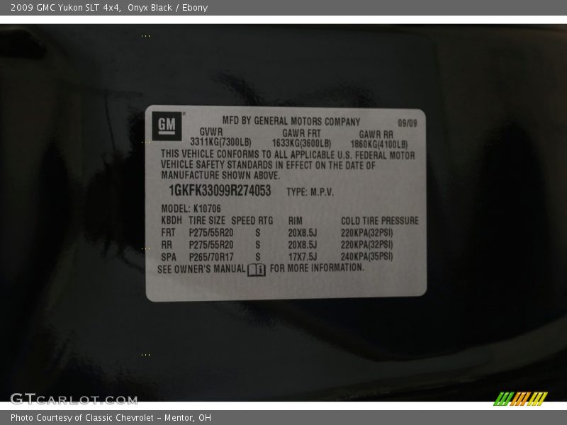 Onyx Black / Ebony 2009 GMC Yukon SLT 4x4