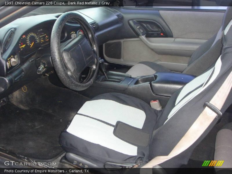 Dark Red Metallic / Gray 1993 Chevrolet Camaro Z28 Coupe