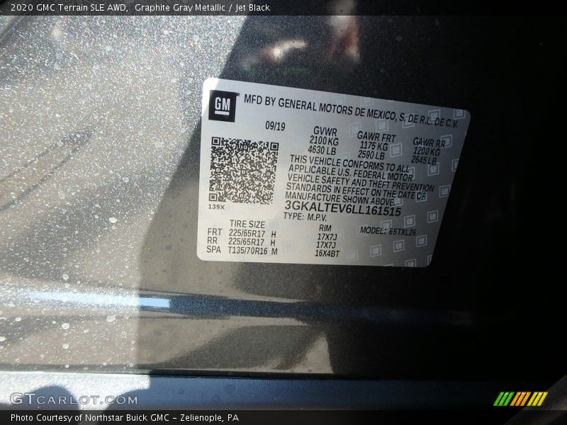 Graphite Gray Metallic / Jet Black 2020 GMC Terrain SLE AWD