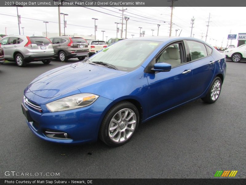 Blue Streak Pearl Coat / Diesel Gray/Ceramic White 2013 Dodge Dart Limited