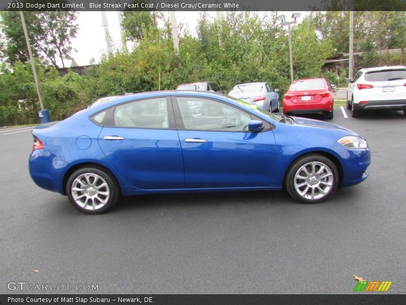 Blue Streak Pearl Coat / Diesel Gray/Ceramic White 2013 Dodge Dart Limited