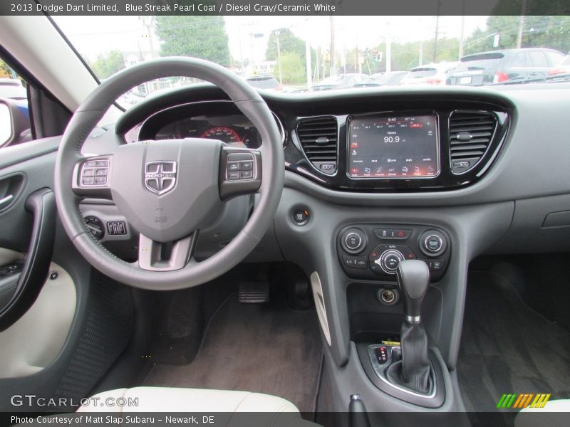 Blue Streak Pearl Coat / Diesel Gray/Ceramic White 2013 Dodge Dart Limited