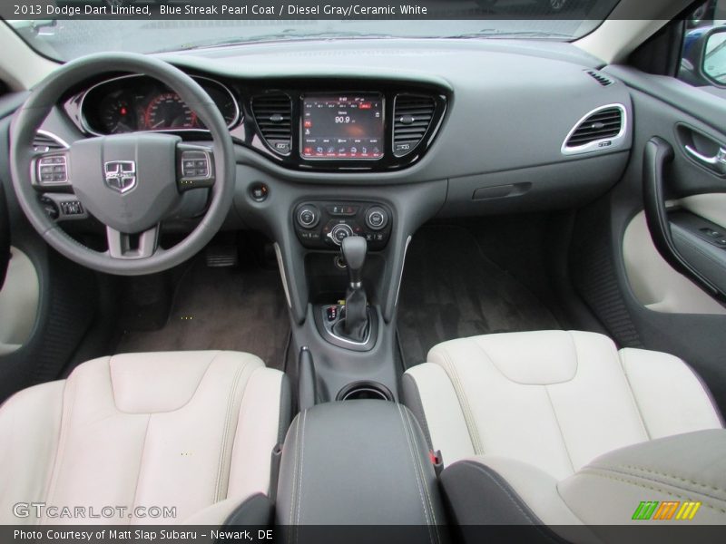 Blue Streak Pearl Coat / Diesel Gray/Ceramic White 2013 Dodge Dart Limited