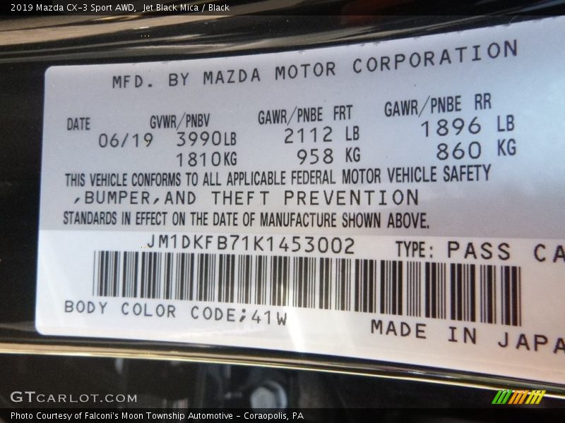 Jet Black Mica / Black 2019 Mazda CX-3 Sport AWD