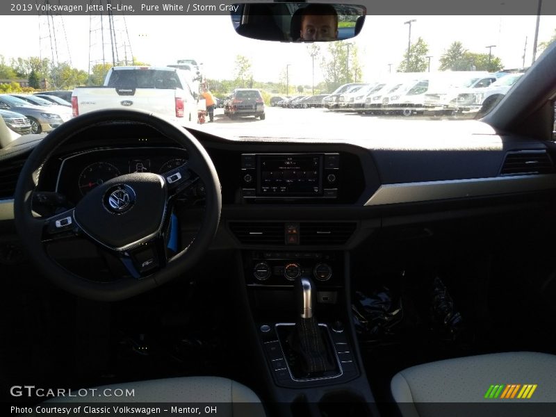 Pure White / Storm Gray 2019 Volkswagen Jetta R-Line