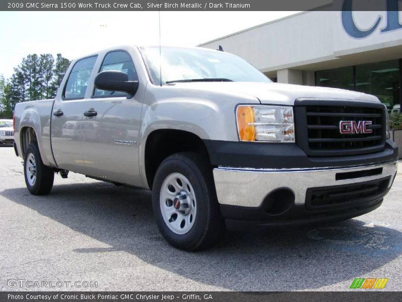 Silver Birch Metallic / Dark Titanium 2009 GMC Sierra 1500 Work Truck Crew Cab