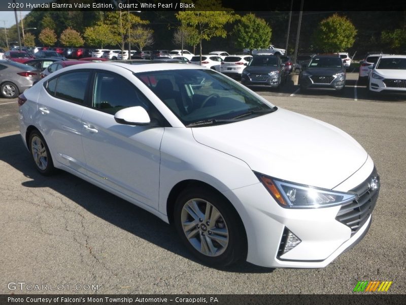Quartz White Pearl / Black 2020 Hyundai Elantra Value Edition