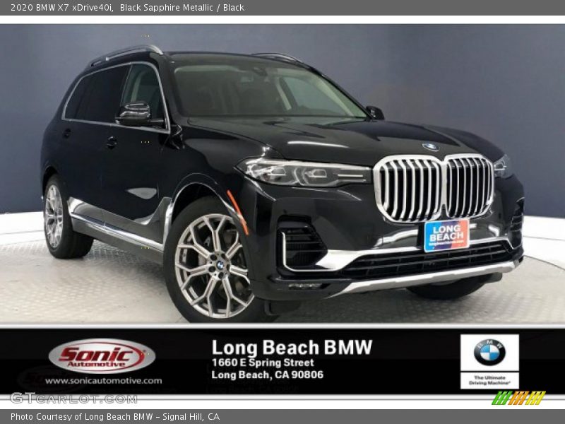 Black Sapphire Metallic / Black 2020 BMW X7 xDrive40i