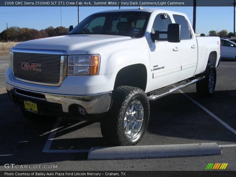 Summit White / Very Dark Cashmere/Light Cashmere 2008 GMC Sierra 2500HD SLT Z71 Crew Cab 4x4