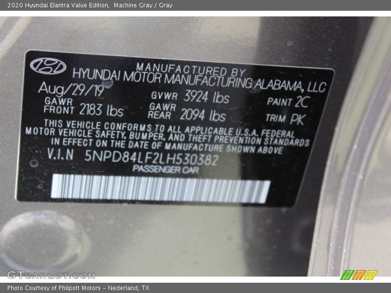 Machine Gray / Gray 2020 Hyundai Elantra Value Edition