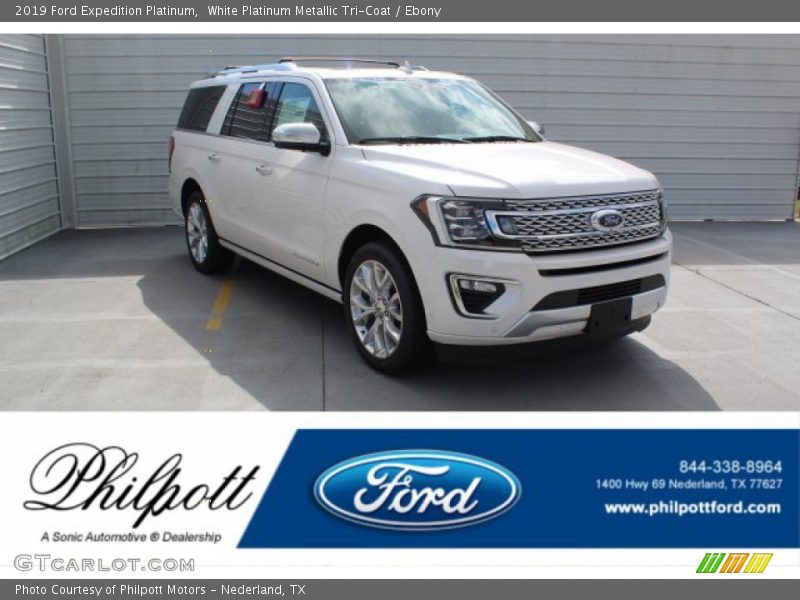 White Platinum Metallic Tri-Coat / Ebony 2019 Ford Expedition Platinum