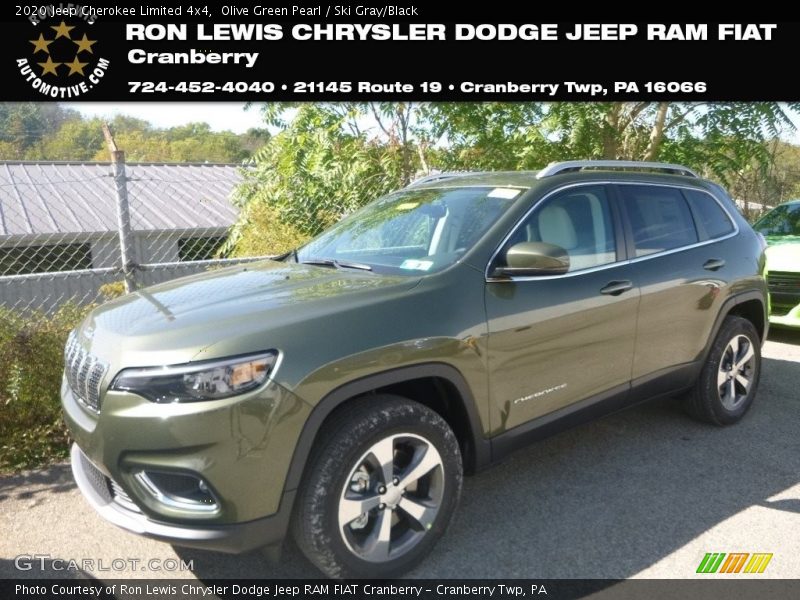 Olive Green Pearl / Ski Gray/Black 2020 Jeep Cherokee Limited 4x4