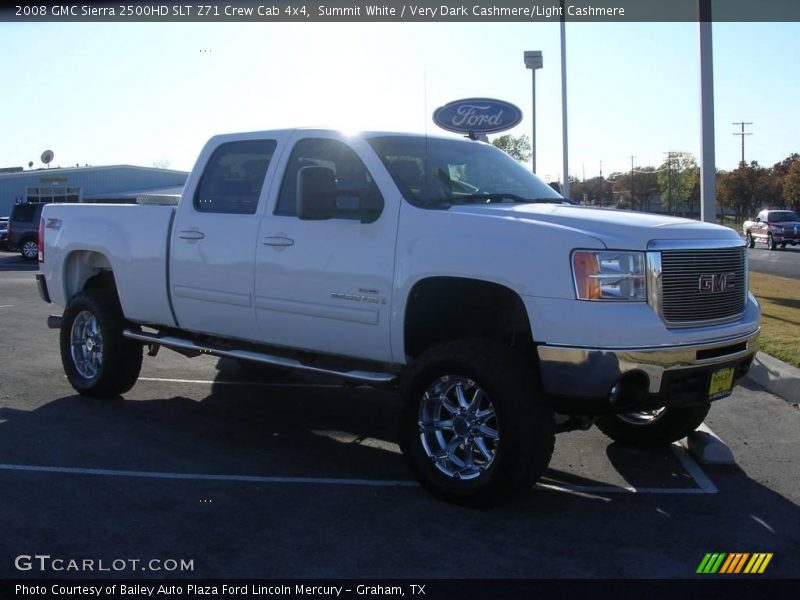 Summit White / Very Dark Cashmere/Light Cashmere 2008 GMC Sierra 2500HD SLT Z71 Crew Cab 4x4