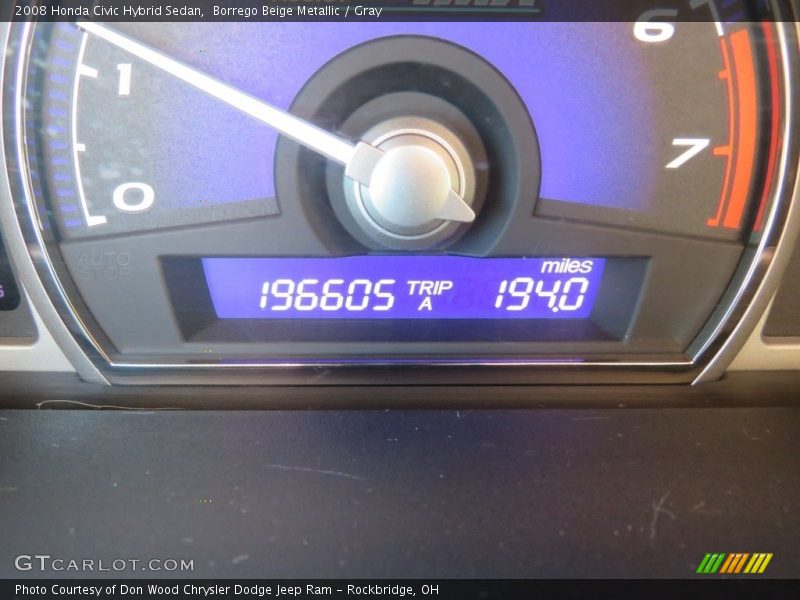 Borrego Beige Metallic / Gray 2008 Honda Civic Hybrid Sedan