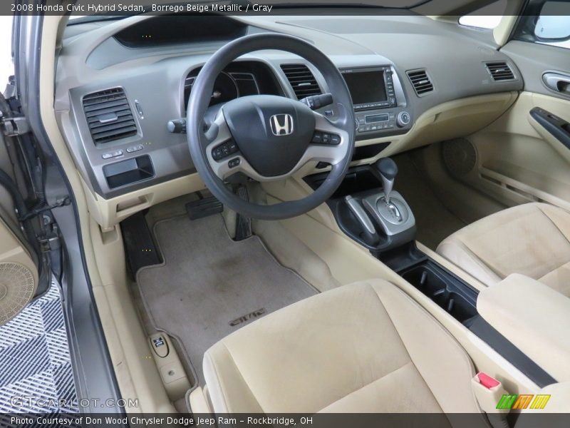 Borrego Beige Metallic / Gray 2008 Honda Civic Hybrid Sedan