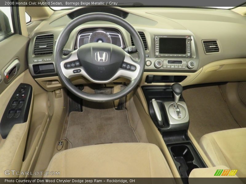 Borrego Beige Metallic / Gray 2008 Honda Civic Hybrid Sedan