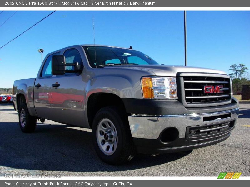 Silver Birch Metallic / Dark Titanium 2009 GMC Sierra 1500 Work Truck Crew Cab