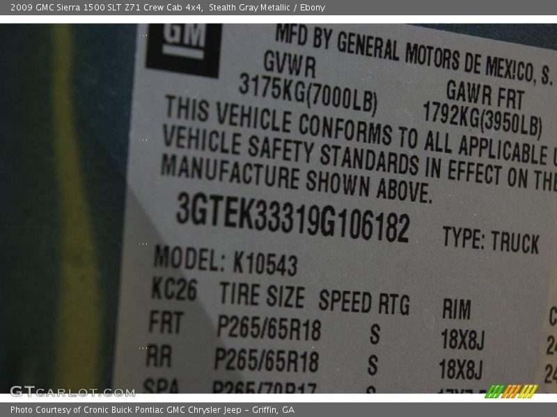 Stealth Gray Metallic / Ebony 2009 GMC Sierra 1500 SLT Z71 Crew Cab 4x4