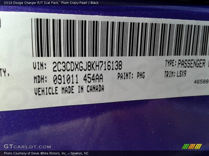 Plum Crazy Pearl / Black 2019 Dodge Charger R/T Scat Pack