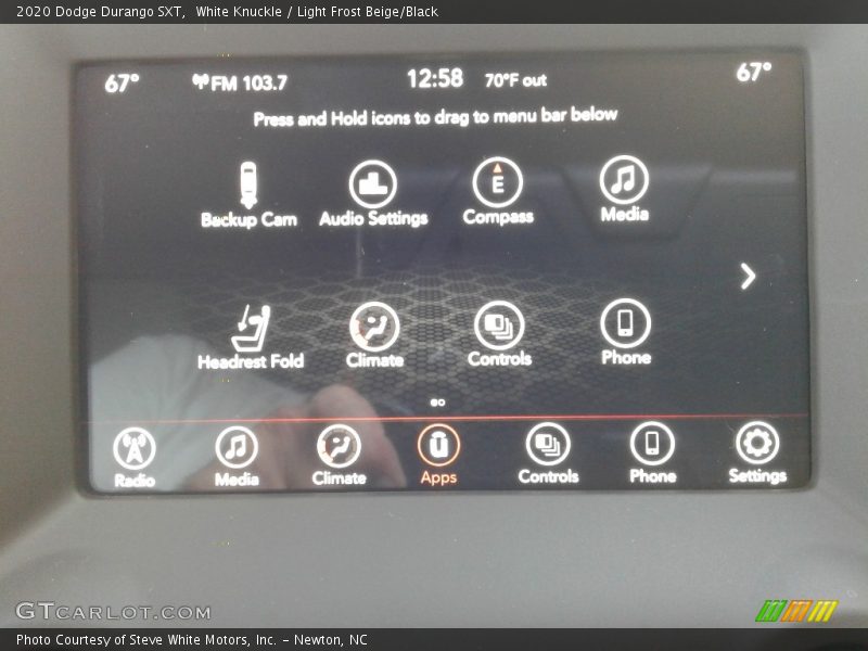 White Knuckle / Light Frost Beige/Black 2020 Dodge Durango SXT