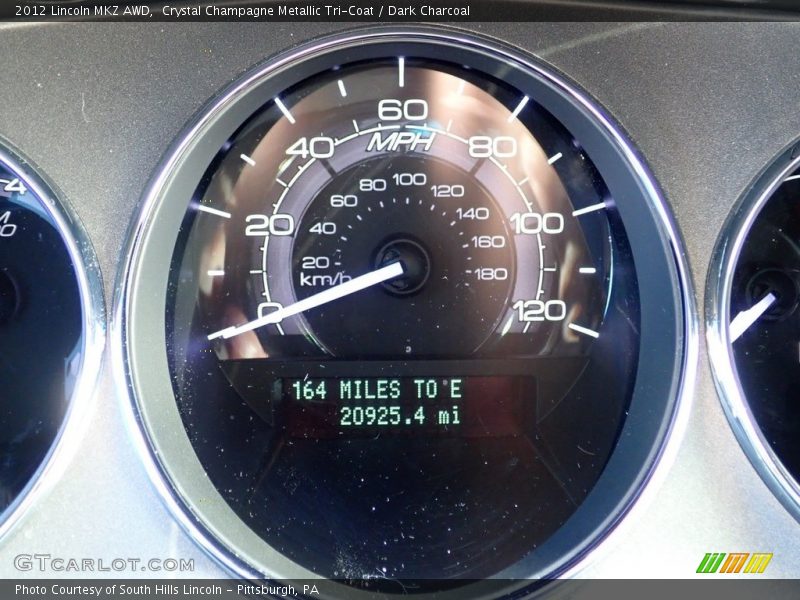 Crystal Champagne Metallic Tri-Coat / Dark Charcoal 2012 Lincoln MKZ AWD
